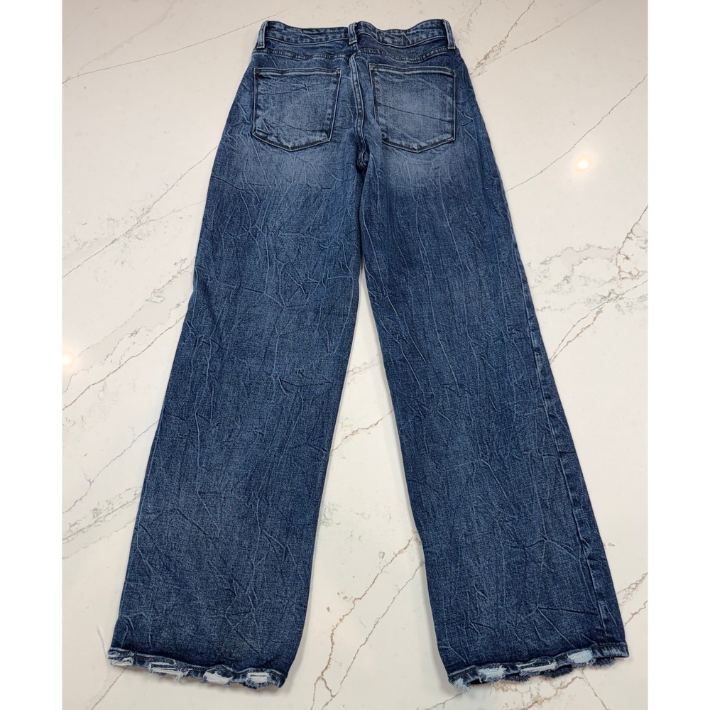 Petra 153 Wide Leg Jeans Women's Size 5/26 Blue Denim Frayed Hem - Picture 4 of 5